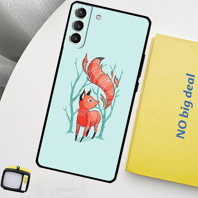 Зимняя Лиса Лисы Чехол для Телефона Для Samsung Galaxy S25 Ultra S20 S21 S22 S23 Plus S9 S10 S25 FE S24 Ultra Чехол