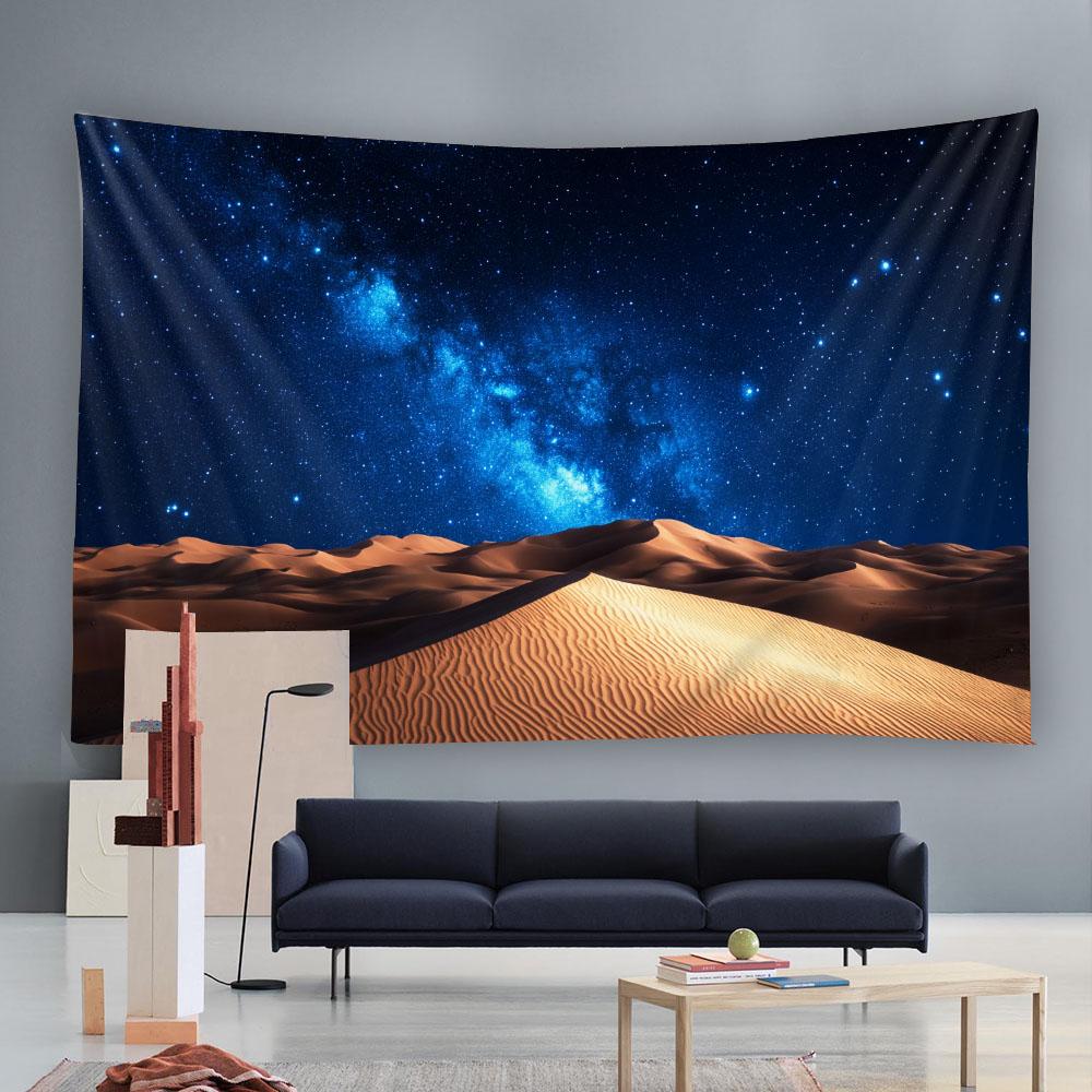 Desert Night Sky Wall Tapestry Multi-Size Outdoor Landscape Fabric Art Living Room Home Background Decoration