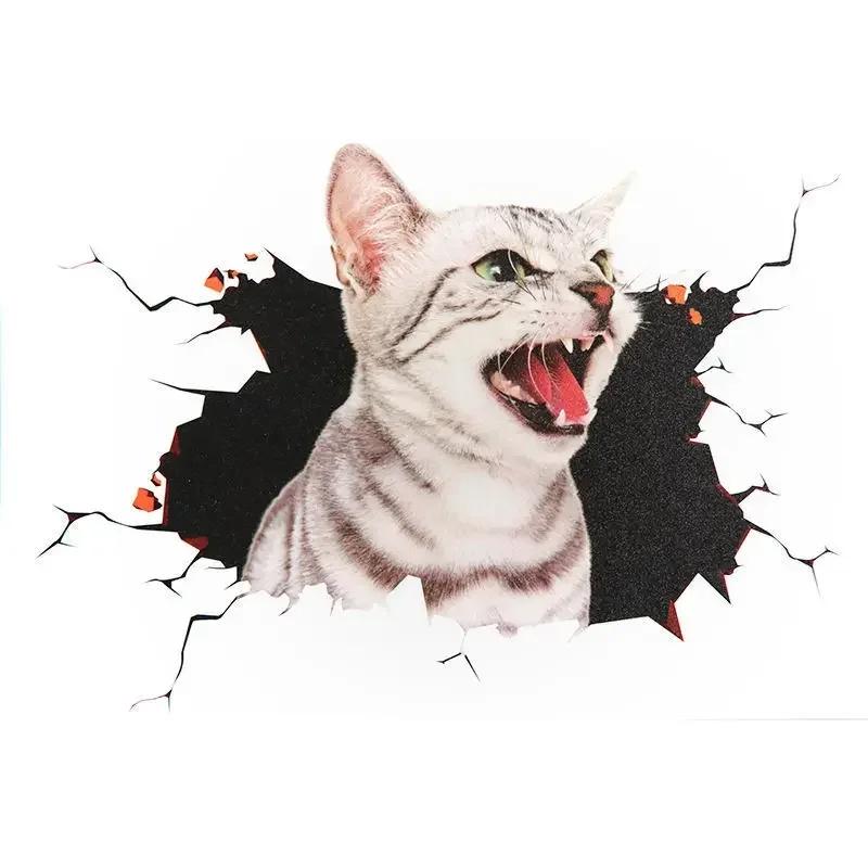 3D Трехмерная наклейка с изображением кота Креативная наклейка для защиты от царапин на задней части тела Милые декоративные аксессуары
