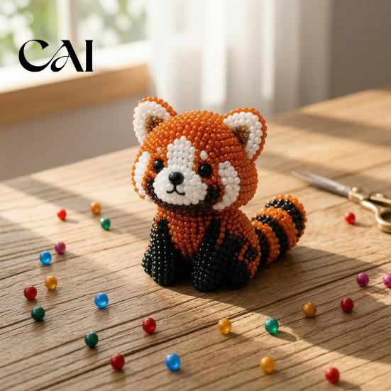 Bead Embroidery Kit 3D Beaded Animal Kit, DIY Beading for Beginners, Creative Beadwork Set Handmade Highland Cow/Butterfly/Owl Craft