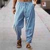 Летние мужские свободные повседневные брюки в стиле хип-хоп, дышащие, из хлопка и льна, 2026