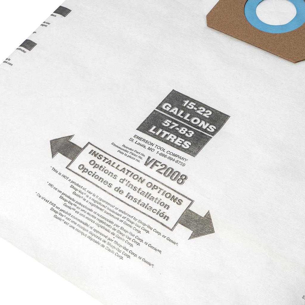 Bag for Shop Vac 15-22 Gallon Type G/J 90663 90673 VF2008 CMXZVBE38769 CMXZVBE38772 Vacuum Cleaner Bags