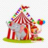 Circus Tent With Animals Circus Clown Iron On Heat Transfer Printing Vinyl Patches Sticker for Clothes DIY Appliques Washable Patches