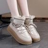 Женская модная обувь на толстой подошве, увеличивающая рост, легкая, зимняя, теплая, меховая, одна, зимние ботинки, на бархатной подкладке, нескользящая, повседневная, спортивная, ботинки Мартин, хлопковые ботинки
