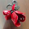 Tea Rose Keychain Charm Tulip Floral Pattern