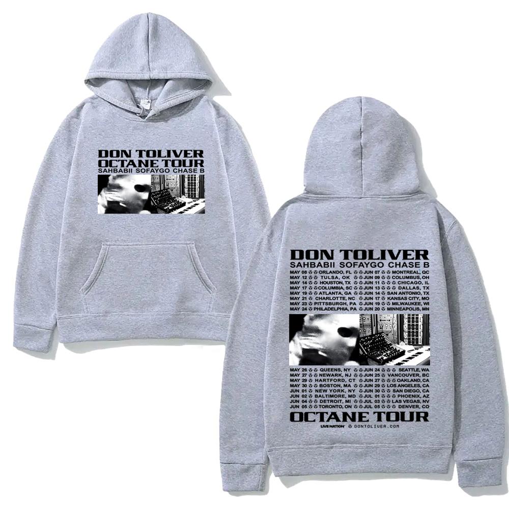 Худи рэпера DON TOLIVER OCTANE TOUR 2026 Хип-хоп Графический Принт Худи Классические Мягкие Панк Худи Свитшоты Флис