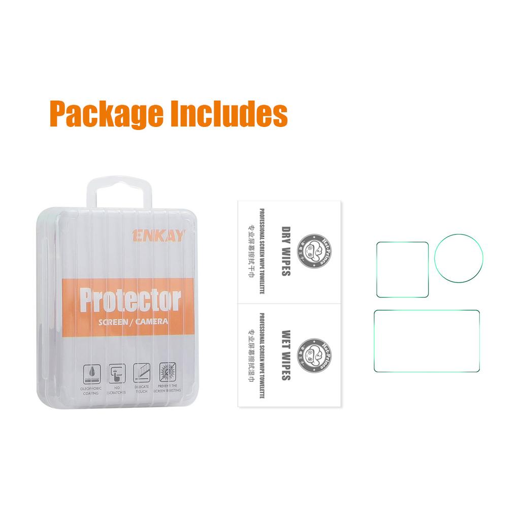 For DJI Osmo Action 3/DJI Osmo Action 4 Screen Protector ENKAY HAT PRINCE 9H High Aluminum-Silicon Glass Film
