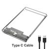 OULLX Type C USB3.0 2.5inch HDD Case Transparent SATA  Adapter Hard Drive Enclosure for SSD Disk Box HD External HDD Enclosure