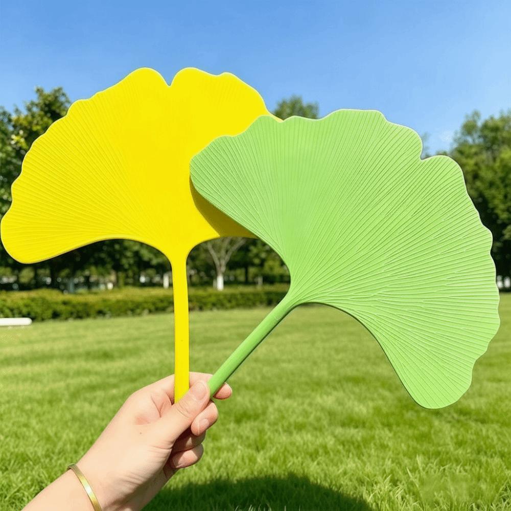 Durable Ginkgo Biloba Fan Artificial Summer Cooling Fan Portable Apricot Fan Summer