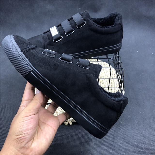 Новое поступление модные зимние черные бархатные теплые хлопковые мокасины без застежек Zapatos de hombre