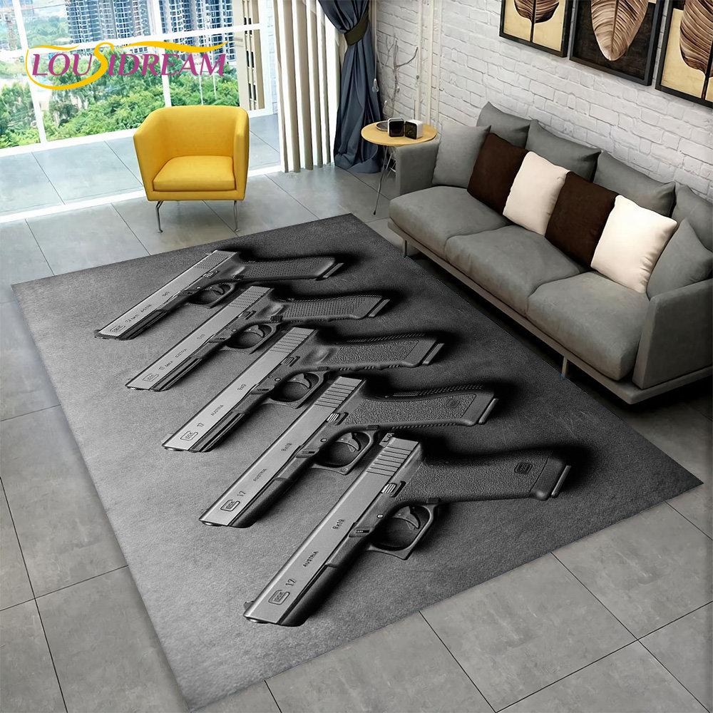 3D штурмовая винтовка, пистолет, патрон, коврик для пистолета, коврик для дома, гостиной, спальни, дивана, коврик для двери, декор, детский нескользящий напольный коврик