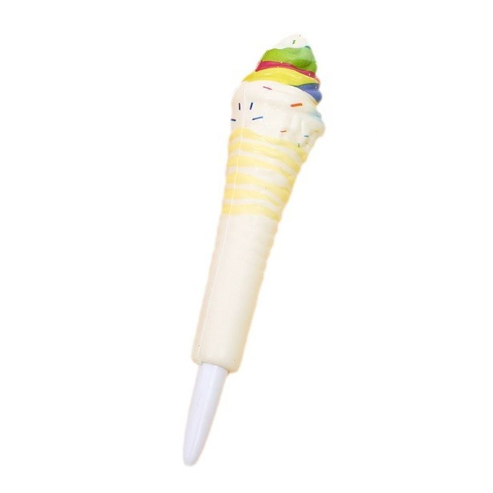 Ice Cream Cute Soft Gel Pen Signature Squeeze Sensory Toy Pen Funny Pinch Bounce Pen  Student