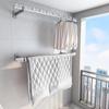 Folding Telescopic Wall-Mounted Clothes Drying Rack for Balcony or Bay Window