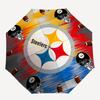 Football, Steelers Automatic Opening and Closing Umbrella, Compact Travel Umbrella, Lightweight and Portable, Suitable for Beach Commuting B