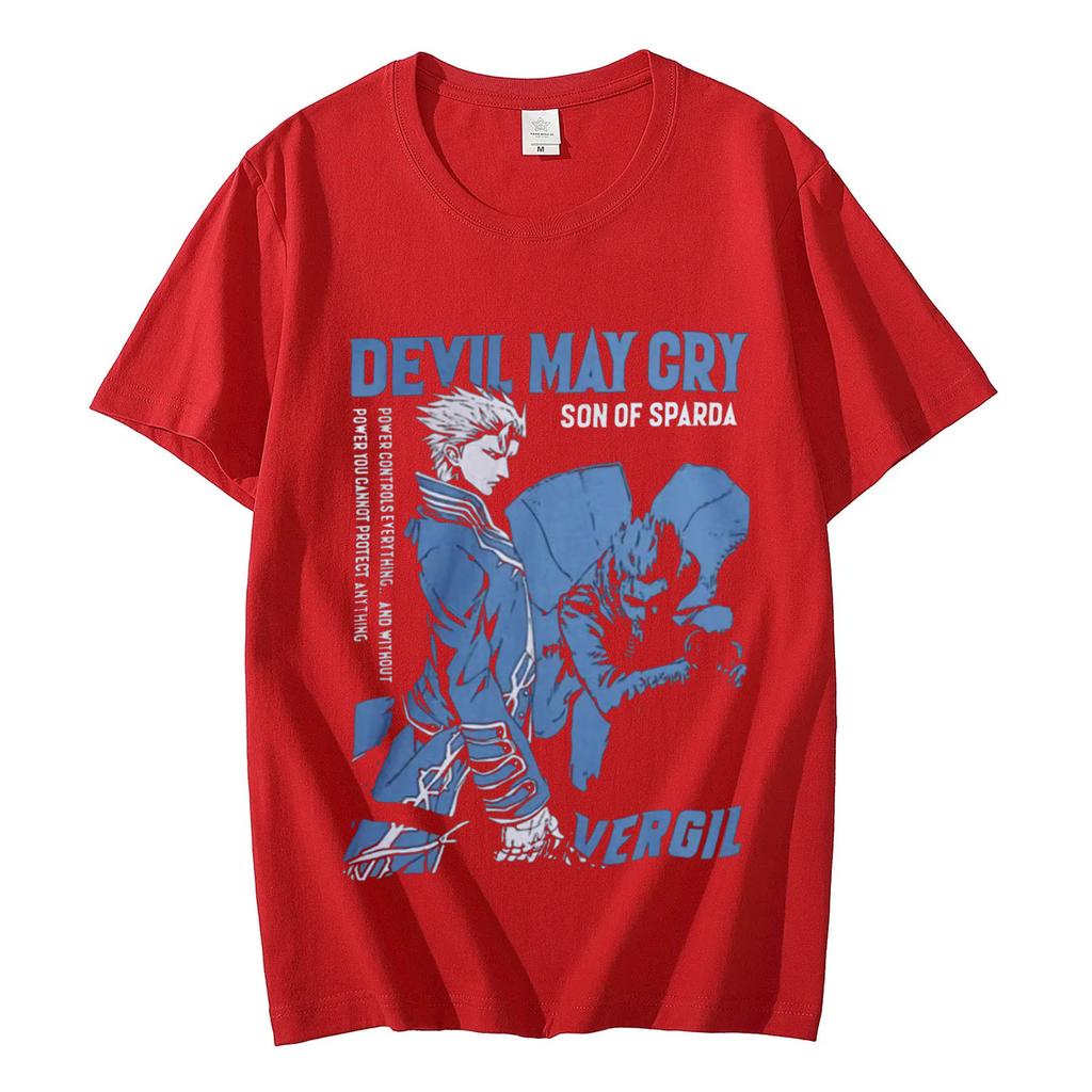 Горячая игра Devil May Cry Графические футболки Модные винтажные футболки большого размера с коротким рукавом Унисекс Повседневные хлопковые футболки Уличная одежда