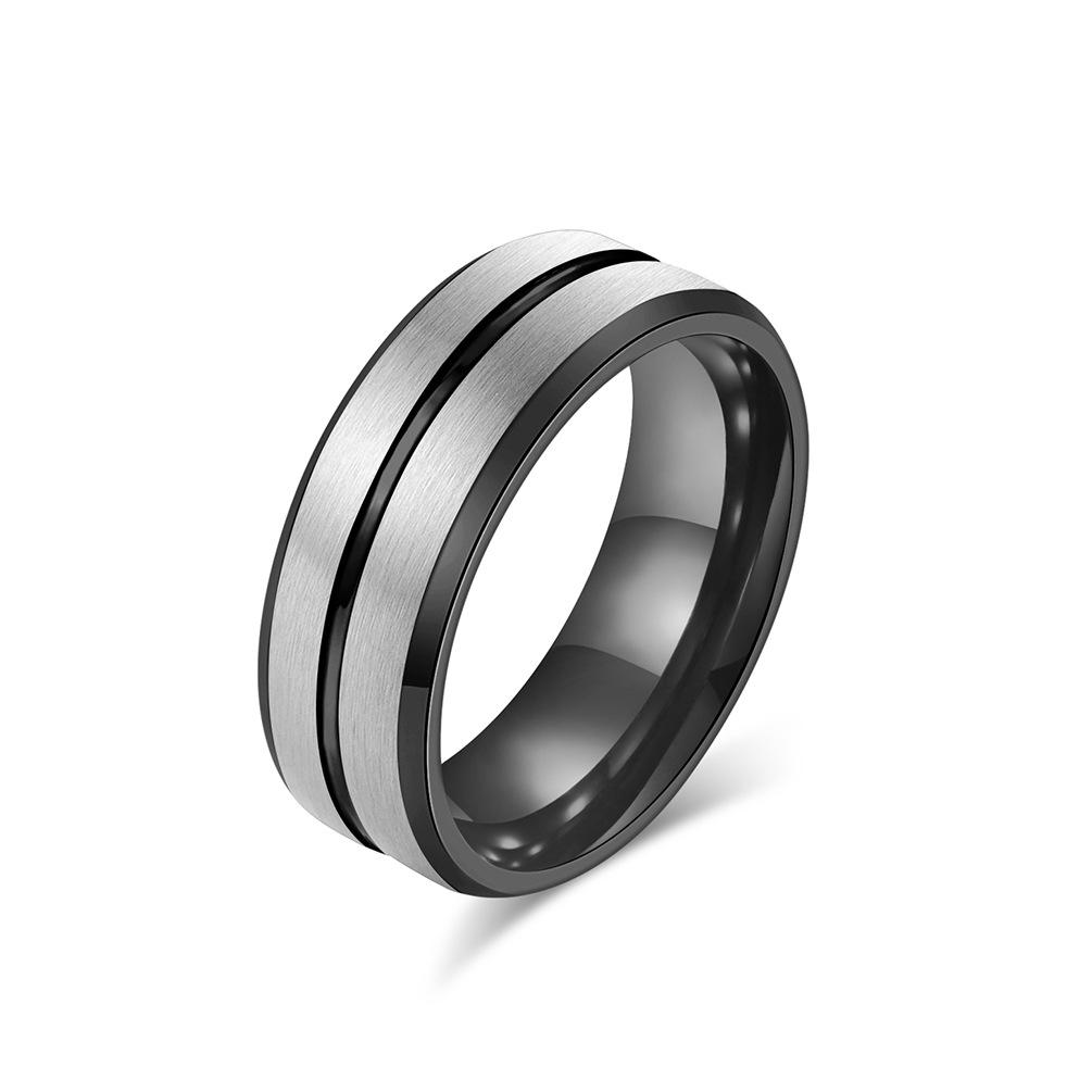 Кольцо из вольфрамовой стали с прорезью 8 мм для мужчин, модный аксессуар в стиле легкой роскоши, персонализированный, двухцветный, вольфрамовое золото, устойчивый к царапинам