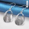 925 Sterling Silver Flower Piercing Earrings Fashionable Wedding Jewelry