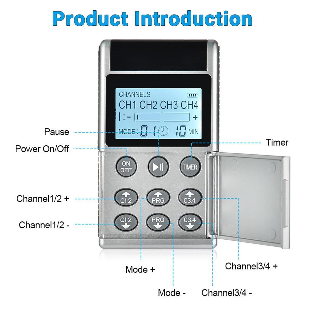 20 скоростей Электрический TENS-аппарат Портативный импульсный массажер Цифровая терапия Полный массажер Обезболивание Акупунктура