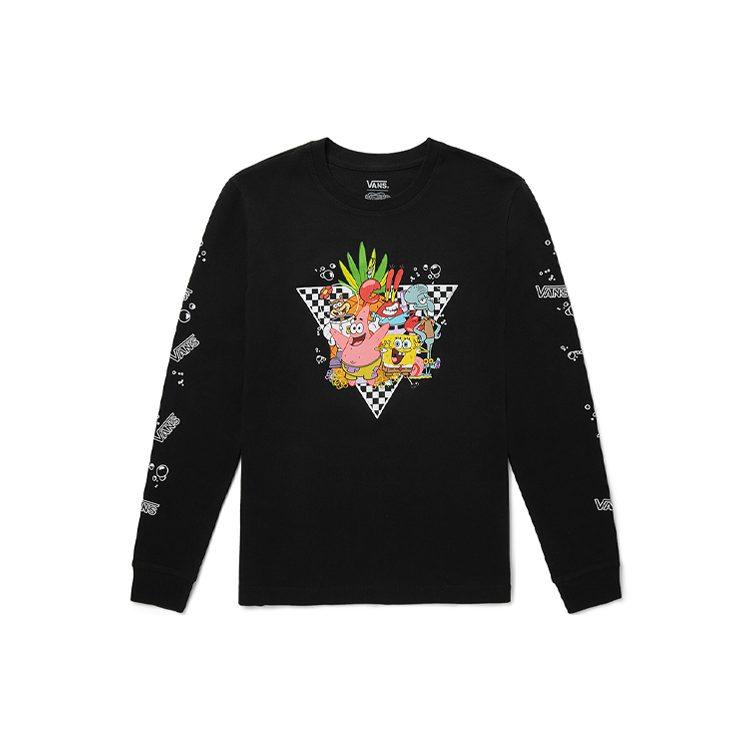 Vans X SPONGEBOB SQUAREPANTS Vans X SPONGEBOB Футболки Женские Черные С Круглым Вырезом Умеренный Прямой Крой VN0A5I3FYZS