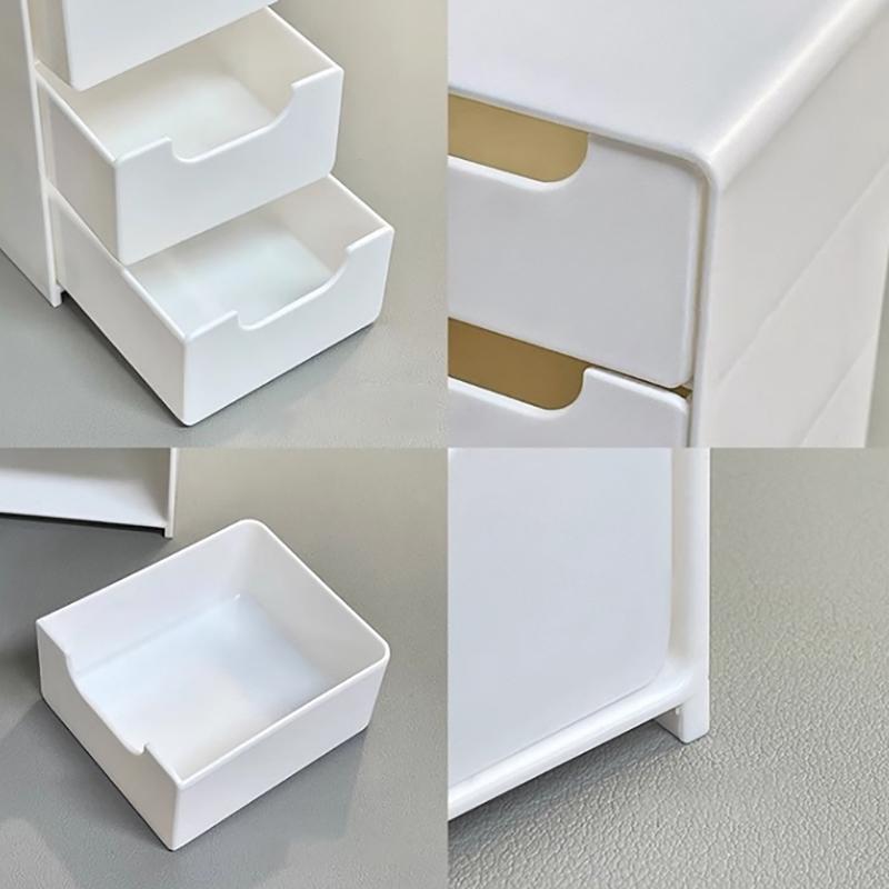 Simple 3-Layer Drawer Desktop Mini Storage Box Multi-Functional Jewelry Stationery Sundries Storage Box Handmade Parts Organizer