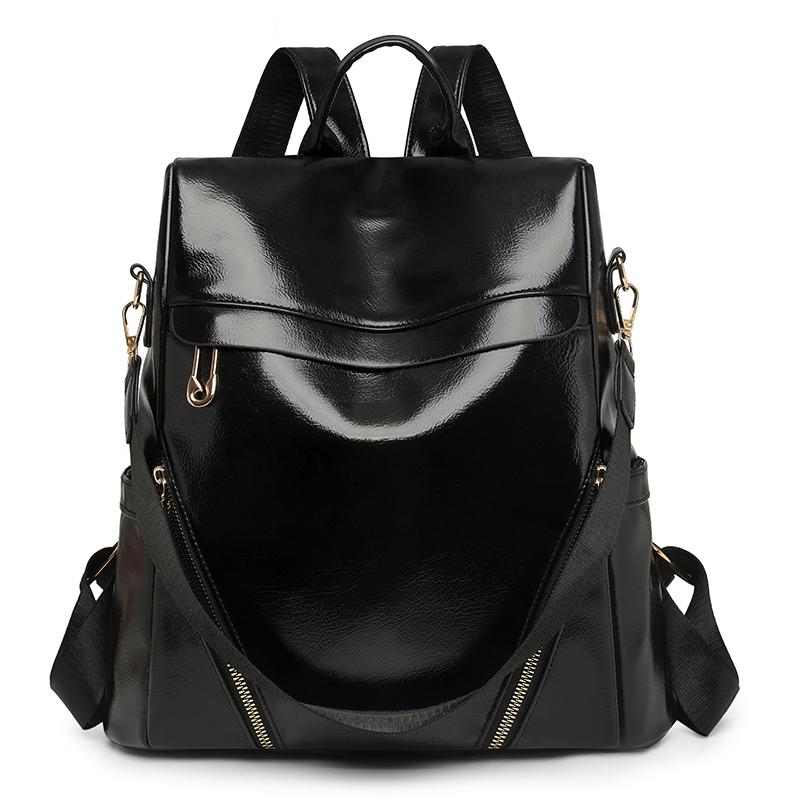 Soft Leather Backpack Women's Large Capacity Backpack Student Schoolbag