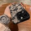 Цветочный принт подходит для iPhone16ProMax Чехол для iPhone Полностью закрывающий Противоударный Переворачивающийся Мех Японский и Корейский стиль