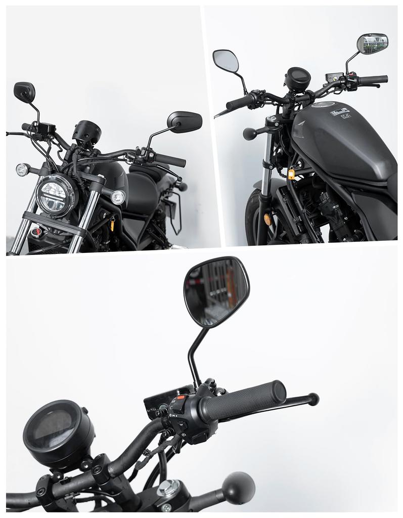 KEMIMOTO KM3106 Motorcycle Mirror, 0.4 Inches (10 Mm), Left and Right Set, Off-Road Mirror,