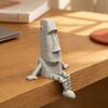 Huaqianguhh 3D-печатная шарнирная статуя Моаи, Орнамент, Фигурка с подвижными суставами, Устойчивая скульптура с каменной текстурой для рабочего стола, гостиной, кабинета