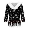Женская футболка с рождественским принтом, флисовый воротник с рукавом три четверти и V-образным вырезом на рождественской вечеринке
