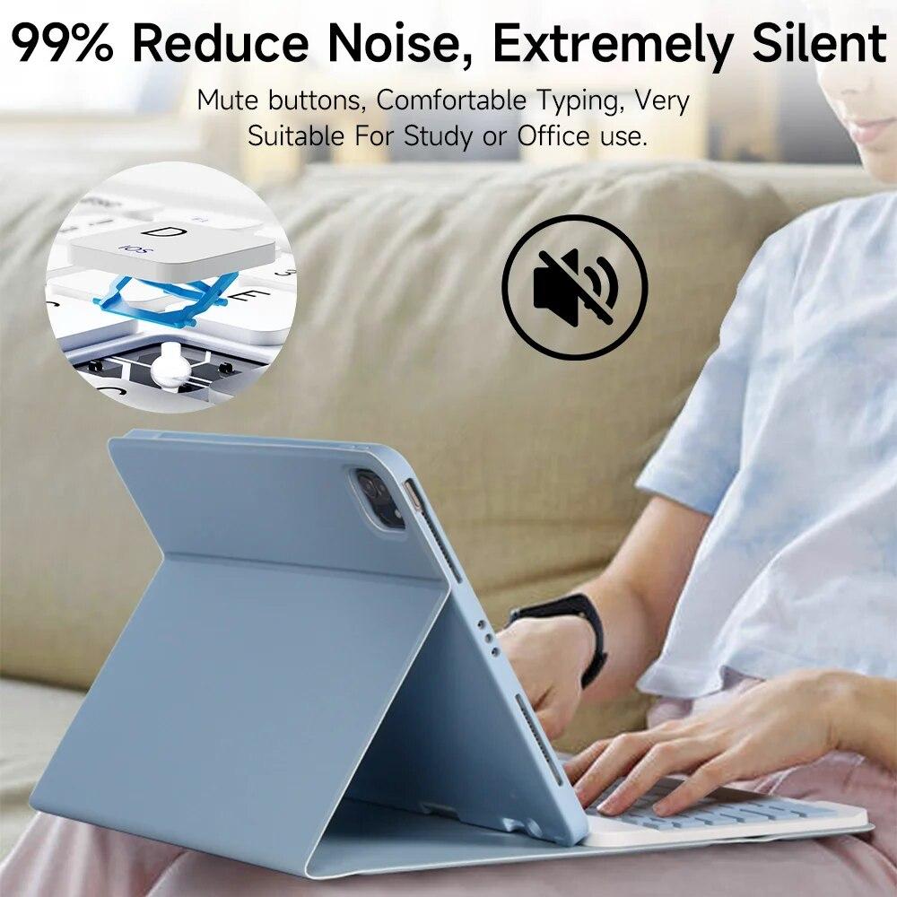 Кожаный чехол для планшета для iPad Pro 11 Air4/5th Bluetooth-клавиатура для iPad 9/10 поколения Чехол с противоударным защитным чехлом для перьев