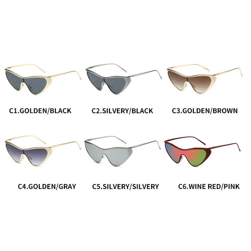 Punk Cat Eye Sunglasses Women Luxury Brand Steampunk One-Piece Sun Glasses For Lady Vintage Shield Eyewear Uv400 Shades