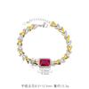 New Cuban Chain Paraiba Bracelet Jewelry Ruby Women's Style Fashionable Palace Retro Luxury