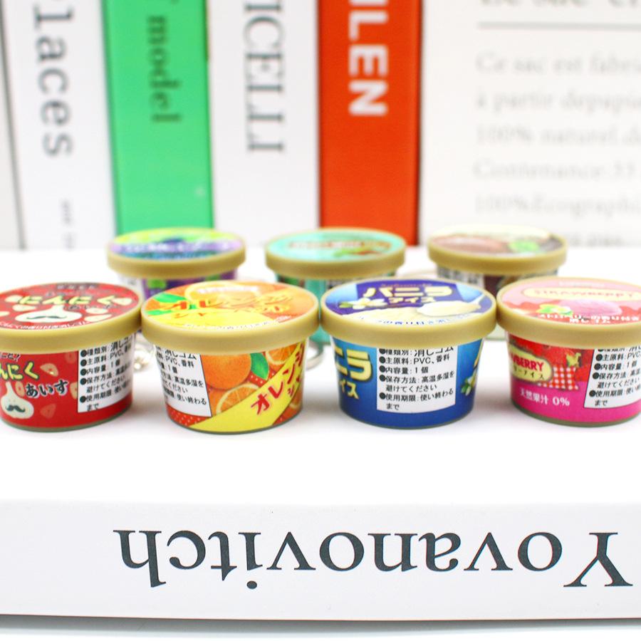 Забавный японский миниатюрный брелок в виде рожка мороженого с медленным отскоком, кулон с щепоткой, креативная пищевая игра, ароматизаторы, брелок в виде пудинга