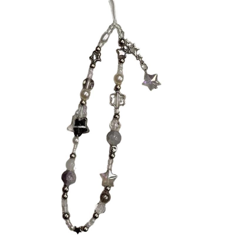 Персонализированная цепочка для мобильного телефона в стиле Ins, цепочка для телефона с бусинами в виде звезд, ремешок-браслет на запястье, брелок, милый ремешок для телефона в стиле Y2K