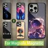 Милый мультяшный астронавт Для iPhone 15, Mini, 13, 12, Pro, 16, 17, Max, 11, 14, Plus, Для Magsafe, Магнитный чехол для беспроводной зарядки
