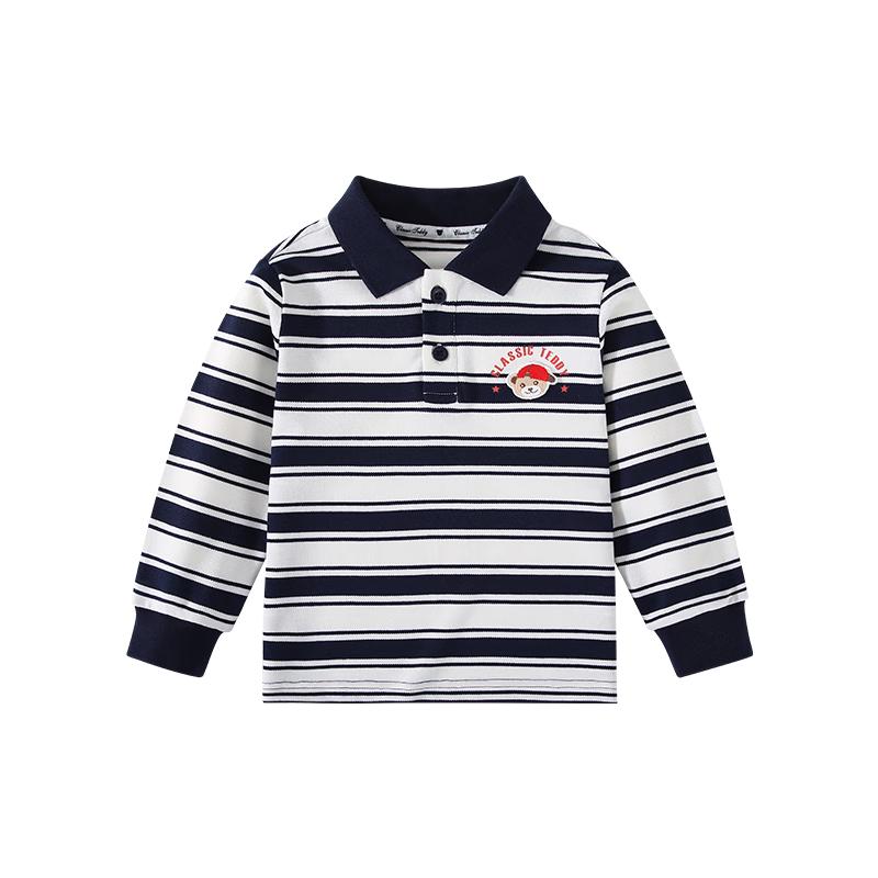 Classic Teddy Boys' Striped Polo T-Shirt