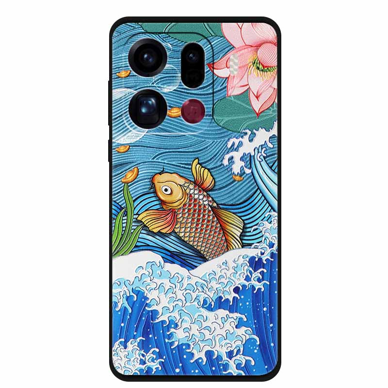 3D Чехол с цветами для Oppo Find X9 Pro 5G Чехол Тиснение Рельефный Цветочный Черный Силикон Мягкая Задняя Крышка для Oppo Find X9 Pro Чехол Funda