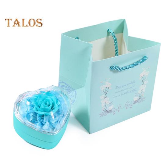 Шкатулка для колец, подарочная коробка с консервированными розами, органайзер для колец в форме сердца, консервированные цветы, подарки на годовщину для девушки, мамы