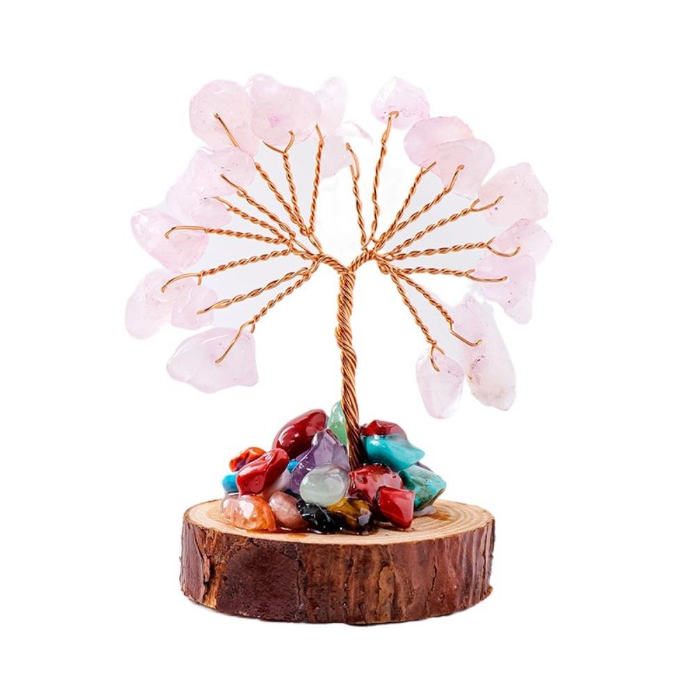Copper Wire Crystal Wishing Tree Positive Energy Crystal Decorative Trees Desk