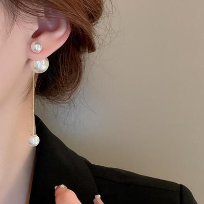 Серьги-кисточки из позолоченного серебра с жемчугом и иглами — модные, простые и элегантные универсальные серьги