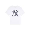 MLB Нью-Йорк Янкис Американский Винтаж Печать Логотипа Сзади Модный Колледжный Стиль Футболка с коротким рукавом Унисекс Футболки Белый 3ATSM0233-50WHS