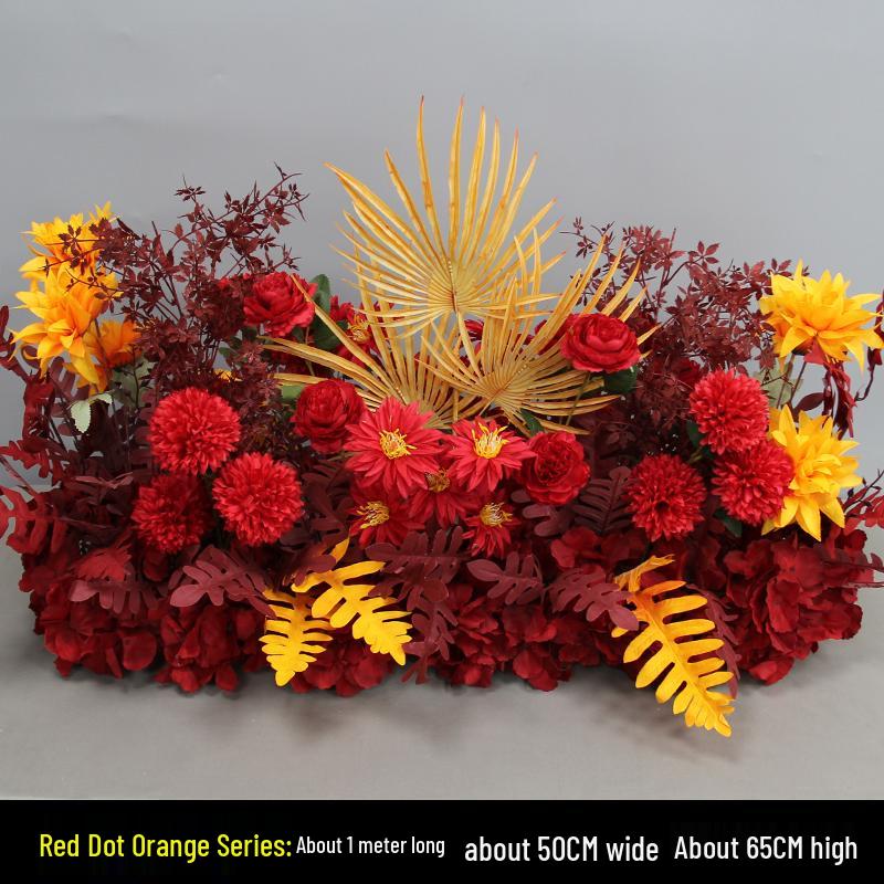 Wedding Aisle Floral Arrangement: Artificial Flower Basket & Row Decoration