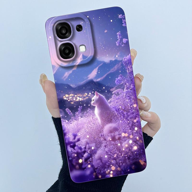 Чехол для Oppo A6 Pro 5G 4G Модный Минимализм Масляная Живопись Цветочный Силиконовый Мягкий Корпус Телефона Новый Дизайн Ударопрочная Задняя Крышка