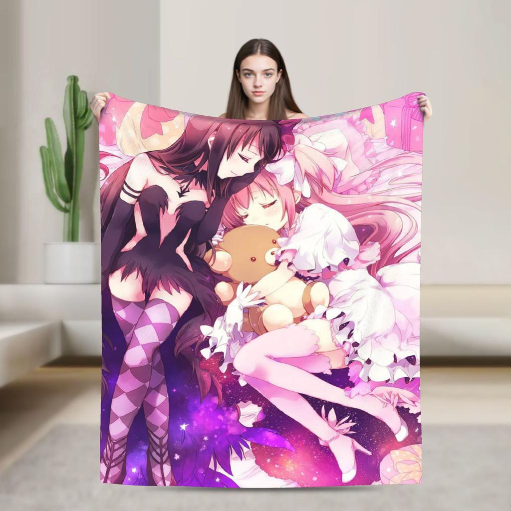 Плед Puella Magi Madoka Magica Аниме Фланелевый Потрясающе Мягкий Плед для Постельного Белья Декора Гостиной