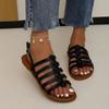 2024 Hot Selling Women's Sandals Flat Heel Open Toe Women's Sandals Beach Outerwear Solid Color Fashion Summer Versatile Sandals