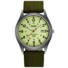 Arabic Imitation Military Luminous Large Nylon Green Men's Wristwatch, Waterproof, Luminous Numerals, Exquisite, Watch, Outdoor, 24-Hour Pointer,