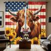 2 шт. HD Американский флаг Подсолнух Хайленд Корова занавеска Желтая галстук цифровая печать занавеска Стиль домашнего декора Украсьте гостиную