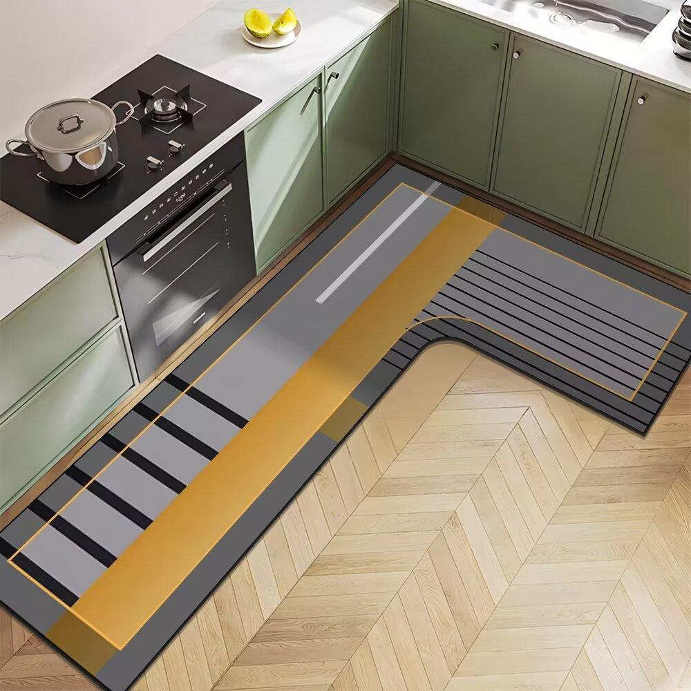 Коврик для кухни Nordic Light Luxury Diatom Mud Household L-образной формы, впитывающий воду, противоскользящий, быстросохнущий и простой в уходе