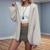 Women's Fashion Loose Hooded Knitted Jacket Large Size Cardigan