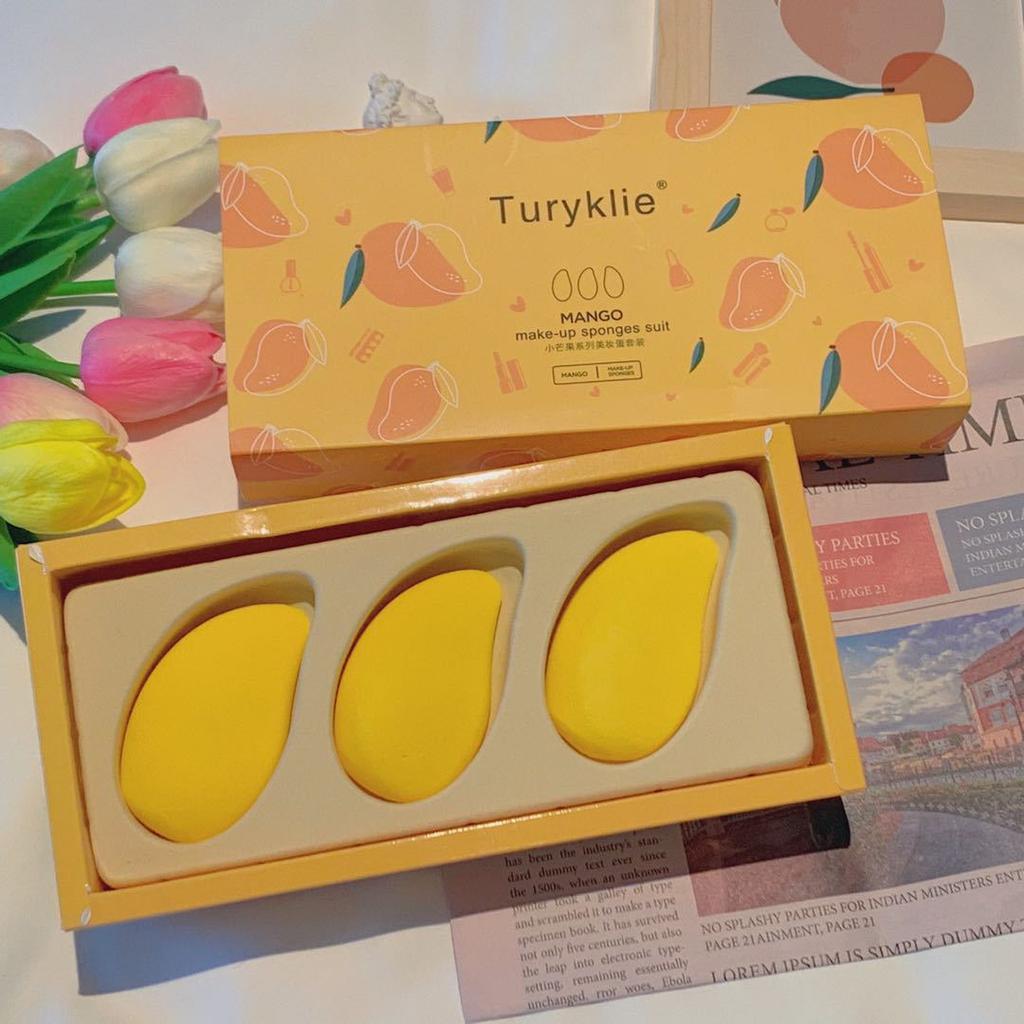 Набор яиц красоты серии Манго без пудры, губка, яйцо, точный инструмент для макияжа